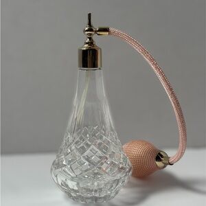 Vintage Signed Stuart Crystal Perfume bottle with Gold Accents